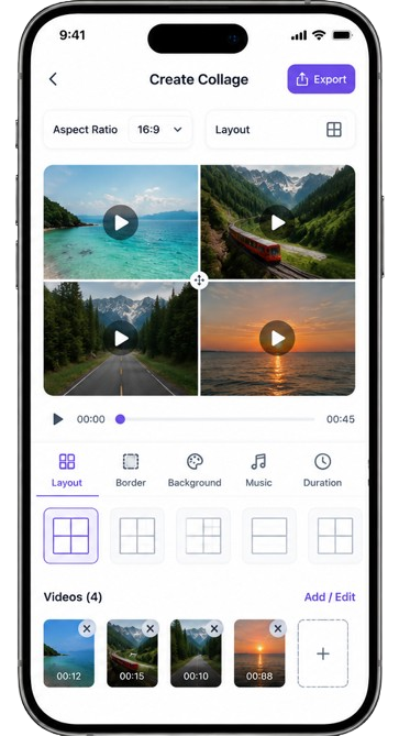 Video Collage Maker export